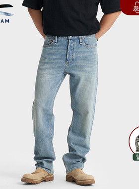 DENHAM2025年男士水洗猫须休闲宽松直筒中腰剪刀牛仔裤DAGGER