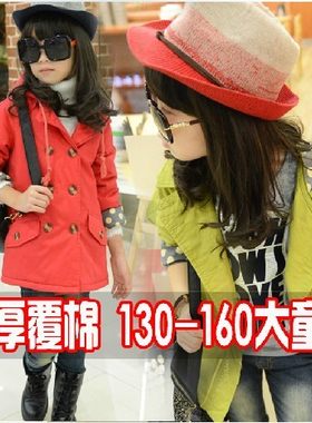 新款秋冬款波点双排扣夹棉外套