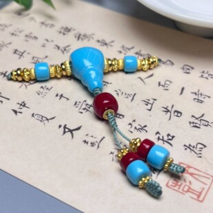 天然原矿绿松三通文玩套装配饰手串全套配件弟子珠108配饰套装