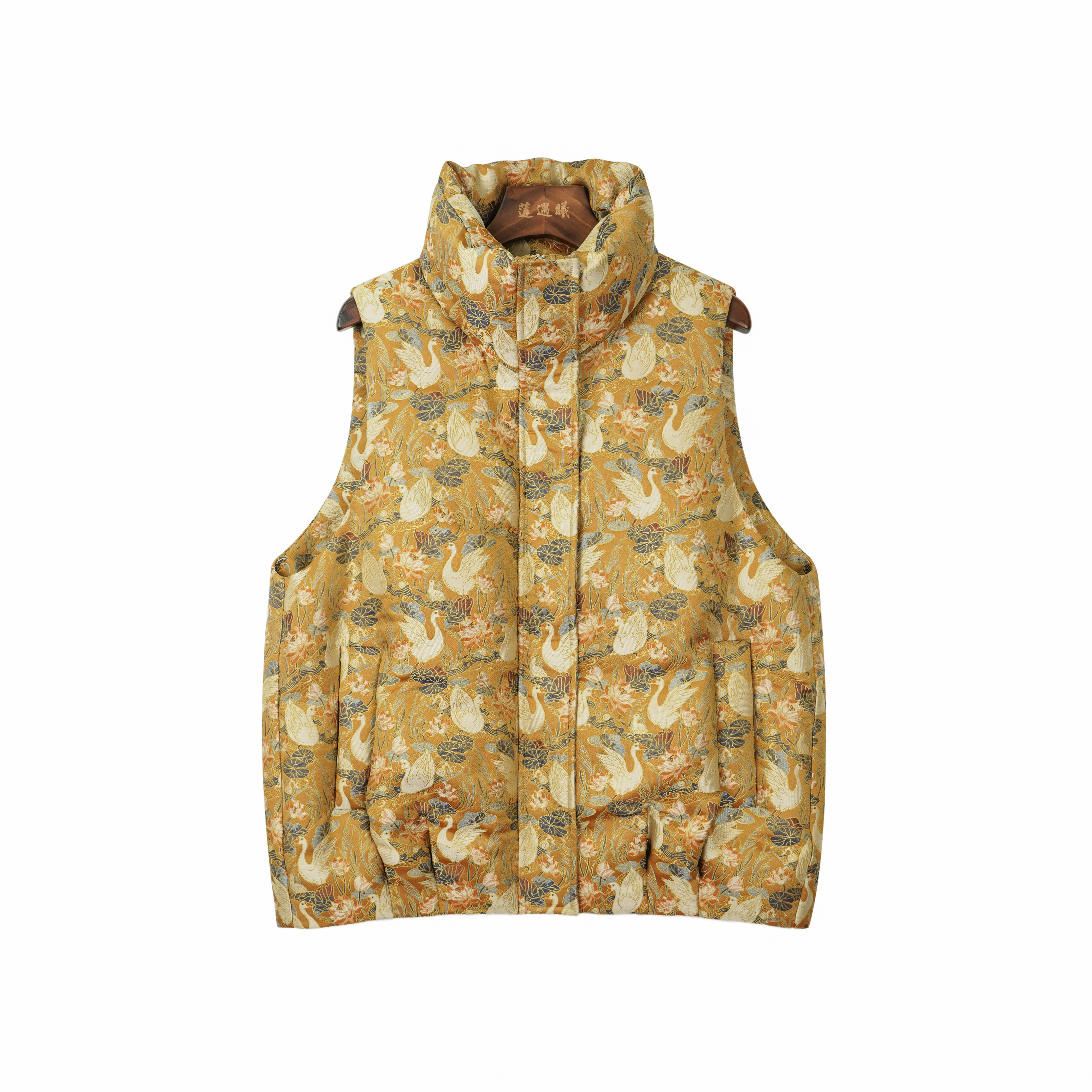 天鹅戏莲 宋锦鹅绒马甲1m1292Y001