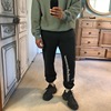 Correct version KANYE SEASON5 CALABASAS Same item Black and gray Terry Closing sweatpants