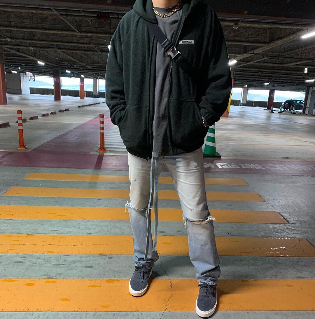 fear of god 复线essentials第六季摇粒绒拉链开衫连帽宽松潮外套