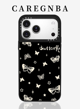 日韩ins星星蝴蝶适用苹果17ProMax手机壳iPhone16pro高级感15pro全包ai键14小众13防摔保护套12女11/XS超好看