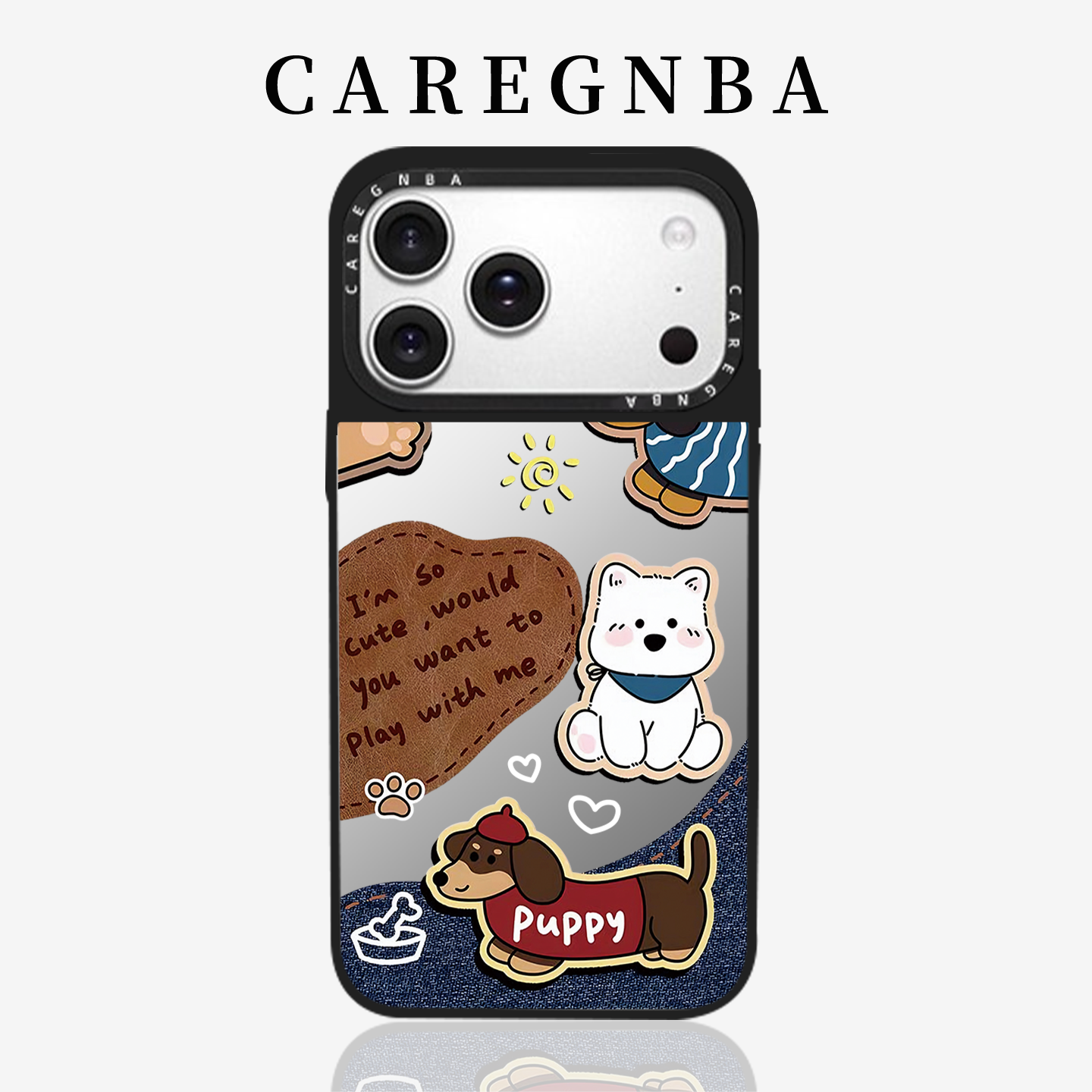 CAREGNBA牛仔西高地狗狗适用苹果16ProMax手机壳新款iPhone17pro复古14plus牛仔13防摔15por全包11镜面12女XR,3C数码配件,手机保护套/壳,淘宝优惠券,粉丝福利购,淘宝优惠卷