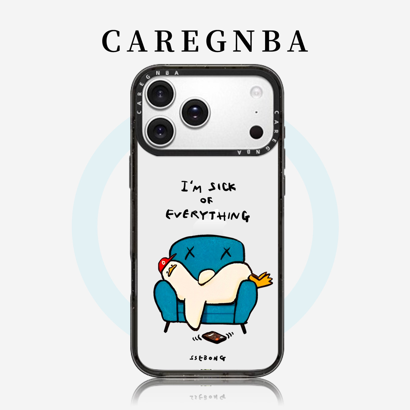 CAREGNBA卡通颓废鸭适用苹果18promax手机壳新款iPhone17可爱16Pro女生15plus网红14同款13防摔套12亚克力11