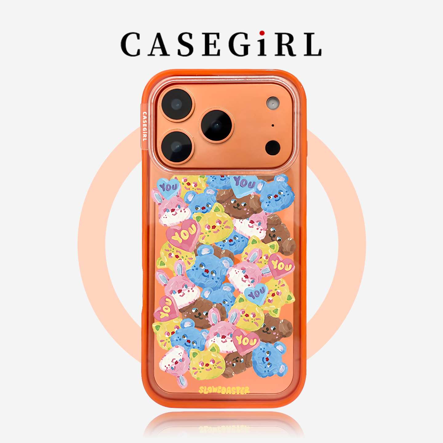 CASEGIRL联名水彩兔子头像贴贴朋友适用苹果17ProMax手机壳新款iPhone16pro全包相机按键15por磁吸14防摔13女