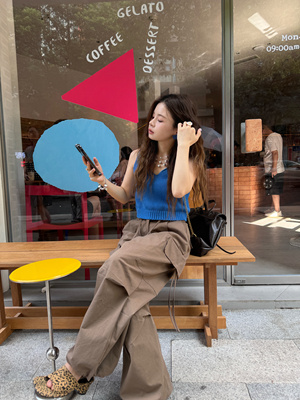 大美工业风低腰工装裤小个子