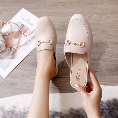 厂家直销女士单鞋夏季拖鞋女外穿休闲时尚凉拖懒人鞋包头半拖鞋女