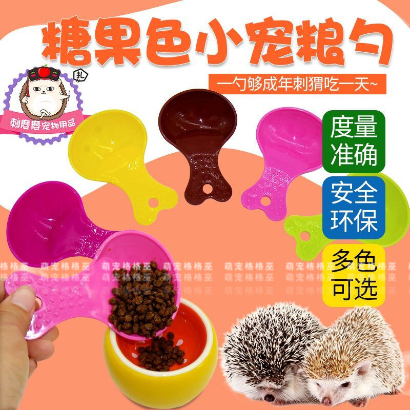 非洲迷你刺猬勺子仓鼠粮勺粮铲龙猫松鼠兔子食铲 糖果色食铲 粮勺