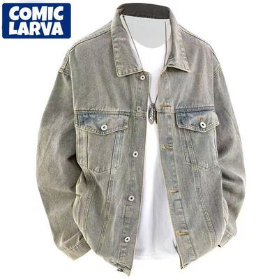 水洗牛仔外套男春秋季工装夹克衫