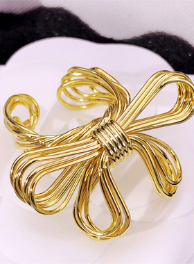 冷淡风蝴蝶结丝带开口戒指