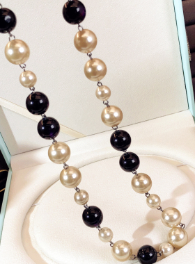 秋冬款暗紫色珍珠项链