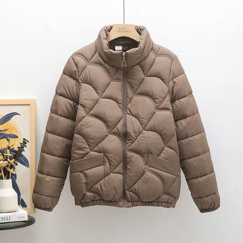 妈妈秋冬女羽绒棉服外套中年人棉衣大码显瘦小棉袄短款40岁50洋气