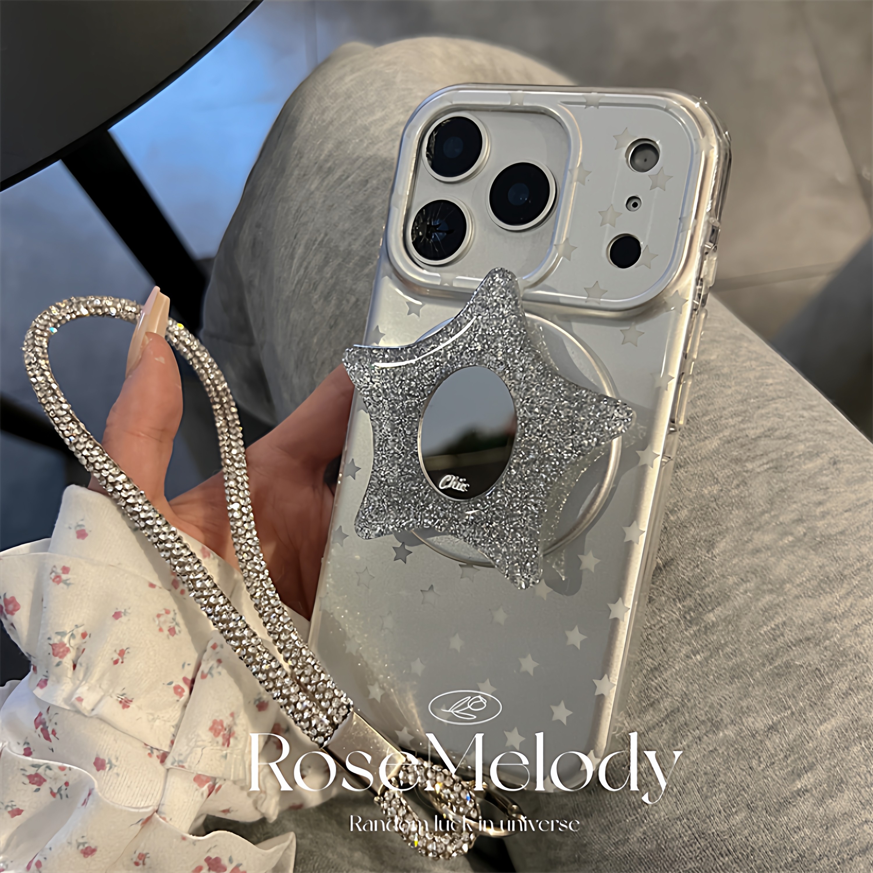 韩系高级感闪粉五角星镜子磁吸支架适用16pro苹果17ProMax手机壳iPhone16全包13银色星星磁吸壳15promax女14,3C数码配件,手机保护套/壳,淘宝优惠券,粉丝福利购,淘宝优惠卷