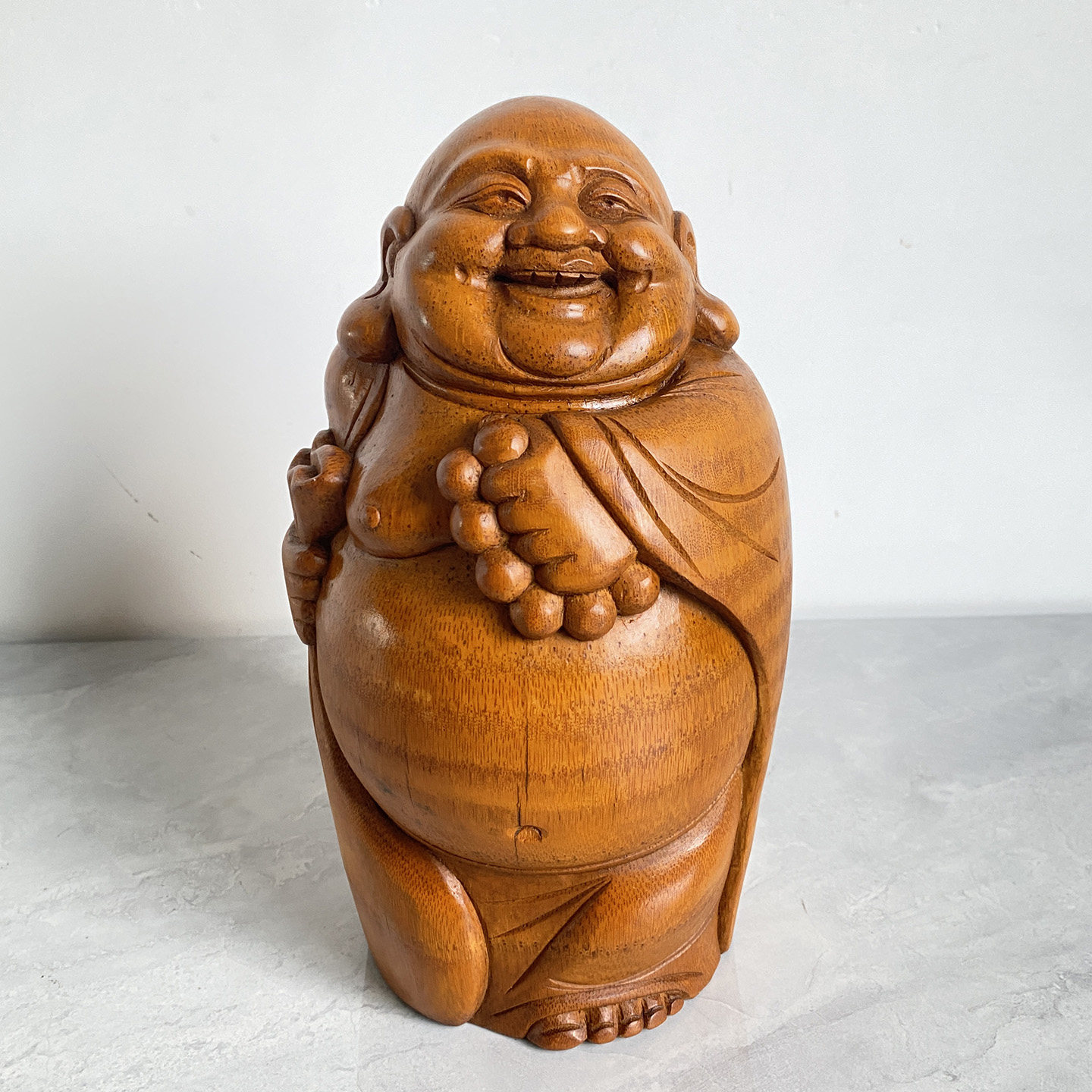 竹根雕【弥勒佛】中式家居摆件 纯手工雕刻收藏品 禅意装饰图片