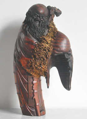 精品连体竹根雕【寿星】中式家居摆件 大型祝寿礼物 传统文化礼品