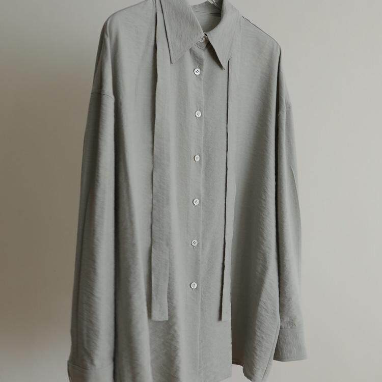TOPUNA飘带缩皱干丝真丝长衬衫两穿松弛感drysilk高级感气质通勤