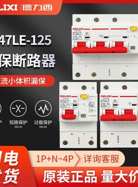 德力西DZ47LE-125大电流漏电保护器2P3P4P80A100A125断路器带漏保