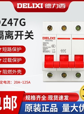 德力西DZ47型隔离开关DZ47G 3P 32A 63A 100A 125A小型断路器HL30