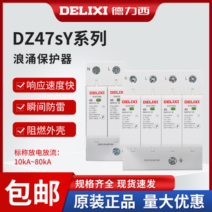 德力西浪涌保护器DZ47SY防雷电涌开关2p家用4p避雷器20KA40KA