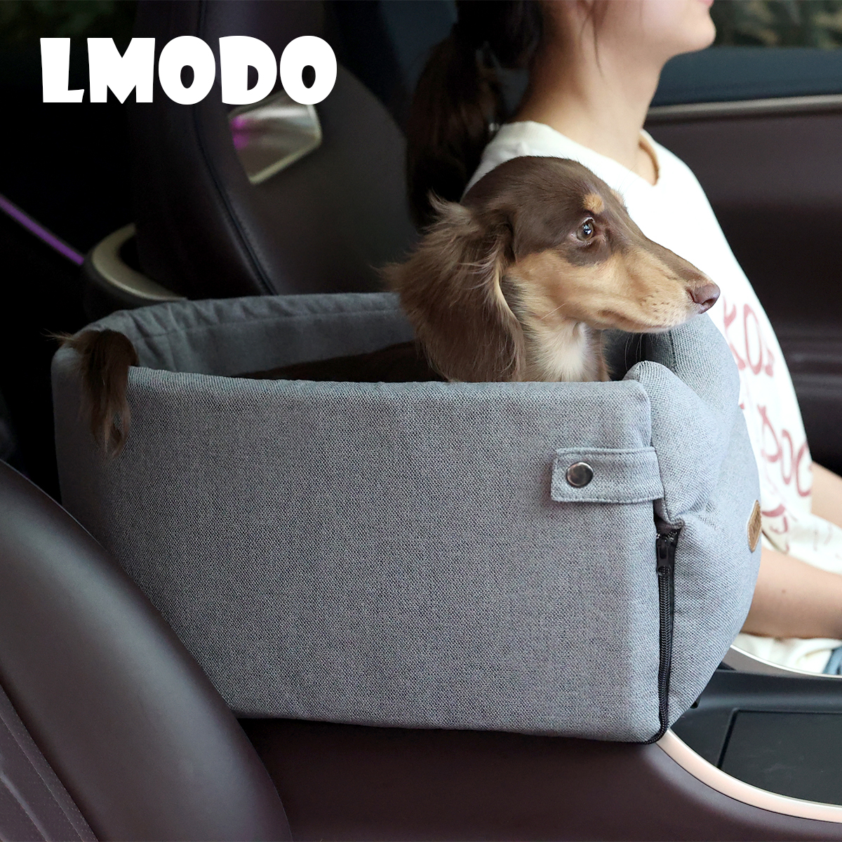 LMODO宠物车载窝狗坐车神器车载中控窝宠物安全座椅小型犬出行用