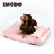 LMODO宠物床垫格纹拼色狗窝可拆洗狗狗垫子带枕头宠物床猫窝垫子