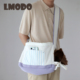 LMODO宠物外出包韩系简约白紫色宠物斜挎包狗狗背包小型犬外出包