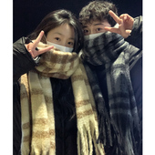 情侣围巾女冬季 2025秋冬新款 氛围感学生韩系保暖高级感男围脖一对