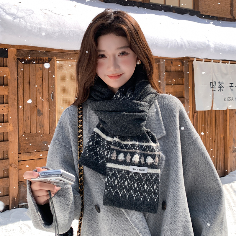 围巾女款2025新款冬季学生高级感