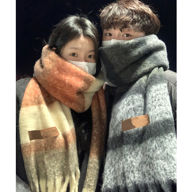 围巾情侣款一对男女冬季2025新款
