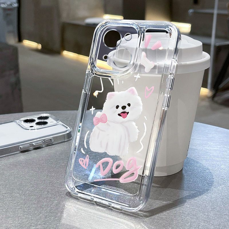 iPhone16tpu卡通粉色小狗