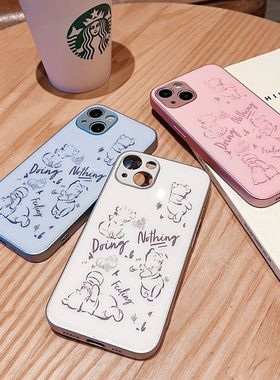 DoingNothing蓝色维尼熊适用荣耀90pro保护套荣可耀60SE可爱魔术5pro原创卡通荣耀Mgic5pro个性创意荣耀50i70