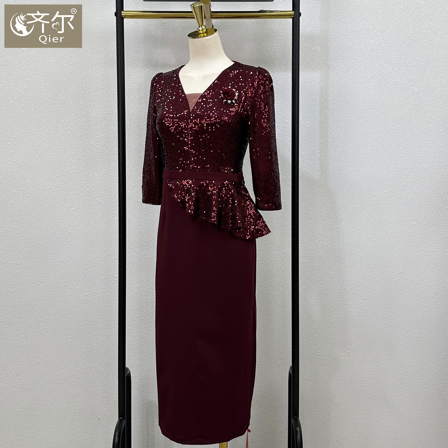 国庆喜婆婆婚宴装新款高端大气妈妈结婚礼服小个子连衣裙平时可穿