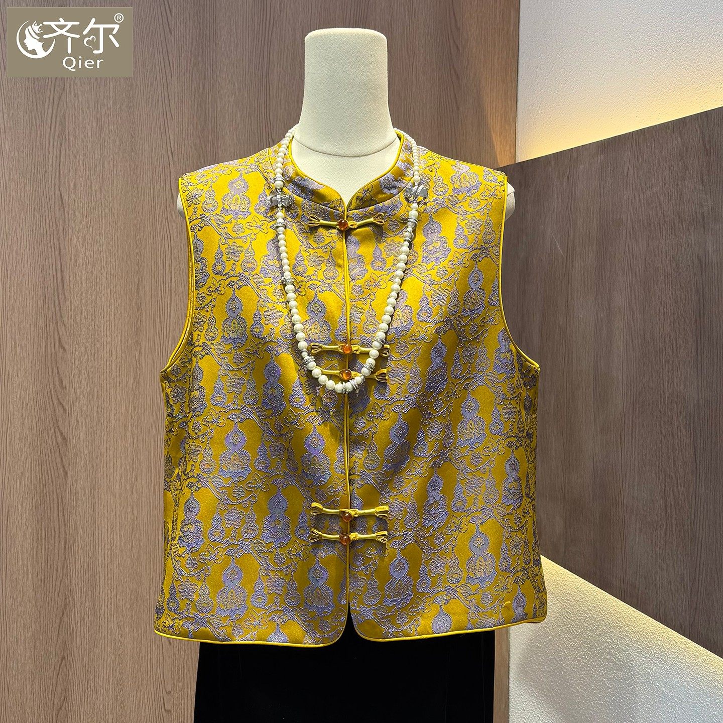 年货2026早春新中式提花马甲女盘扣坎肩高级感气质外穿百搭背心,女装/女士精品,中老年女装,淘宝优惠券,粉丝福利购,淘宝优惠卷