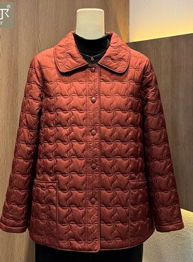 品牌时尚显瘦中老年妈妈装薄棉服大码2026秋冬新款女短款保暖棉衣