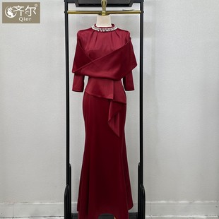 高端喜婆婆婚宴装礼服年轻结婚妈妈婚礼高贵洋气平时可穿鱼尾裙子