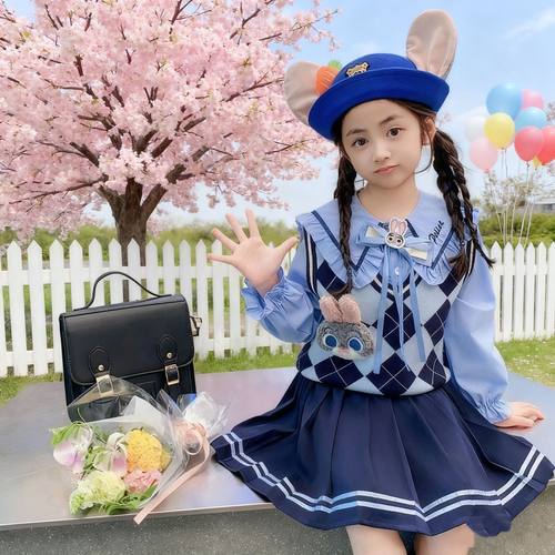 沈月同款朱迪兔子警官cos服帽子女童可爱礼帽短檐卡通帽兔子耳朵