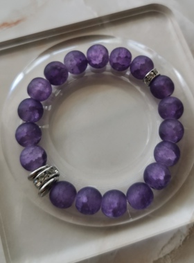 女生手串磨砂玻璃珠手链紫色手链闪钻 手链学生闺蜜手饰手链-1