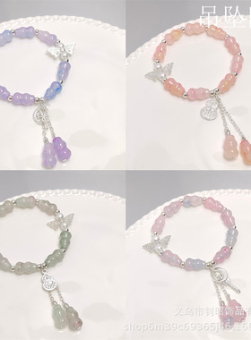 女孩琉璃手链新中式国潮水墨葫芦手链精致古风百搭学生校园手串