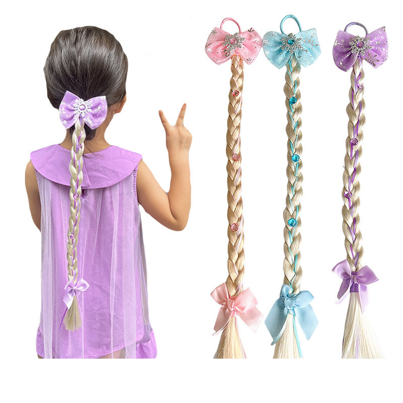 儿童假发长辫子派对发饰蝴蝶结发绳卡通公主编织麻花辫女童长辫子,童装/婴儿装/亲子装,发饰,淘宝优惠券,粉丝福利购,淘宝优惠卷