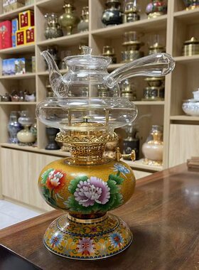 景泰蓝空气灯纯铜酥油煮茶复古