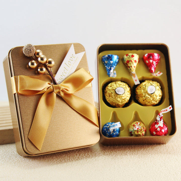 结婚回礼新款喜糖成品含糖马口铁盒费列罗好时巧克力装糖果回礼盒