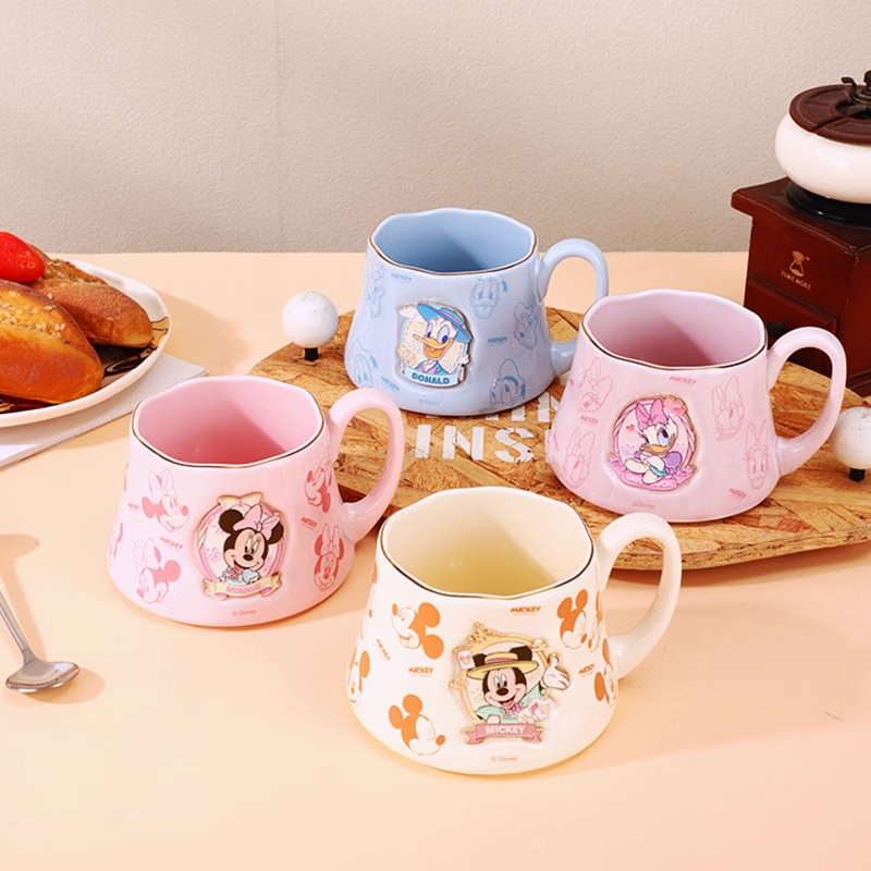 迪士尼米奇马克杯粉色陶瓷喝水杯