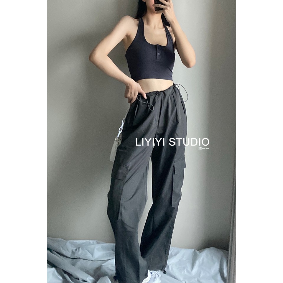 Y433美式复古立体大口袋工装裤春秋百搭粉色宽松显瘦休闲阔腿裤使用感如何?