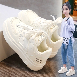 儿童小白鞋女童鞋子2026新款春季女孩休闲运动板鞋软底学生中大童