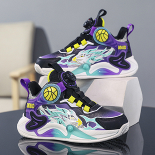 迈哆哆儿童鞋男童运动鞋2025秋季新款男孩皮面发光篮球加绒冬鞋子