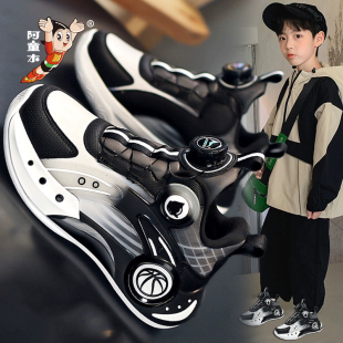 阿童木男童鞋子秋冬季2025新款儿童运动鞋中大童男孩篮球鞋加绒棉