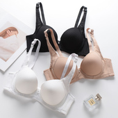 纯色透气内衣有钢圈薄款 文胸小胸聚拢上托收副乳防下垂胸罩三排扣