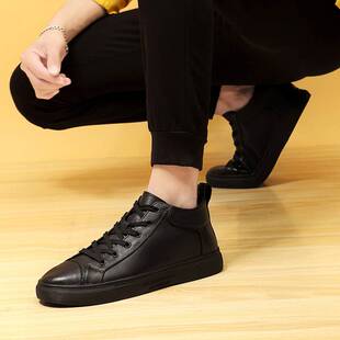小码36 37真皮小皮鞋男士冬季头层牛皮商务休闲加棉皮鞋男鞋加绒