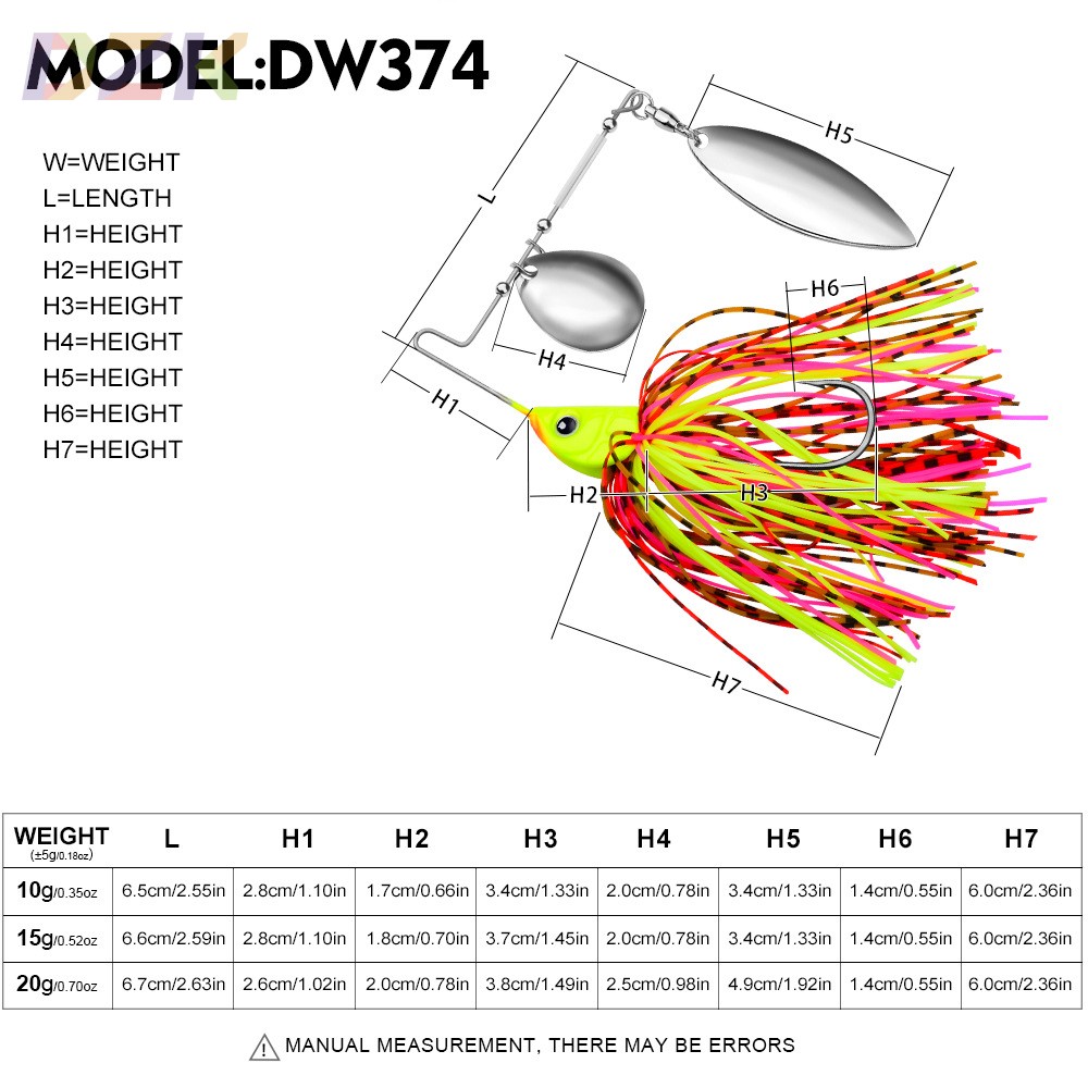PRO BEROS品牌路亚饵5色流苏胡须佬合金10g15g20gb3